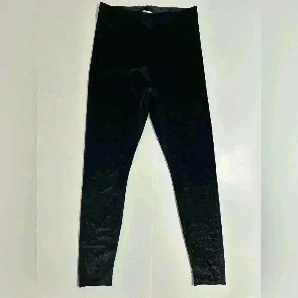 TOPSHOP SNAKESKIN PRINT VELOUR LEGGINGS - Picture 2 of 7